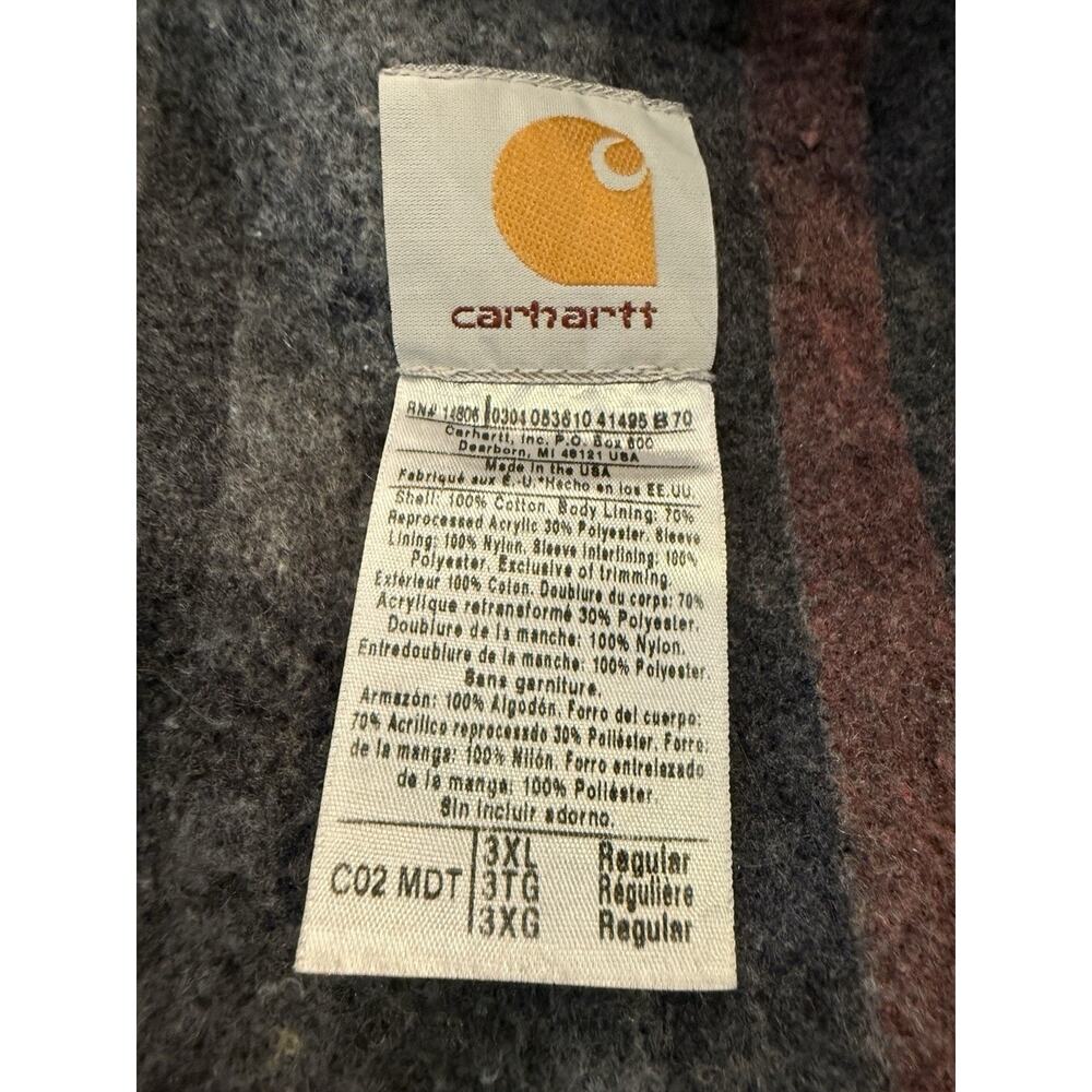 Vintage Carhartt Mens Blue Blanket Lined Canvas WorkWear Jacket Size 3XL C02 MDT - Picture 6 of 8